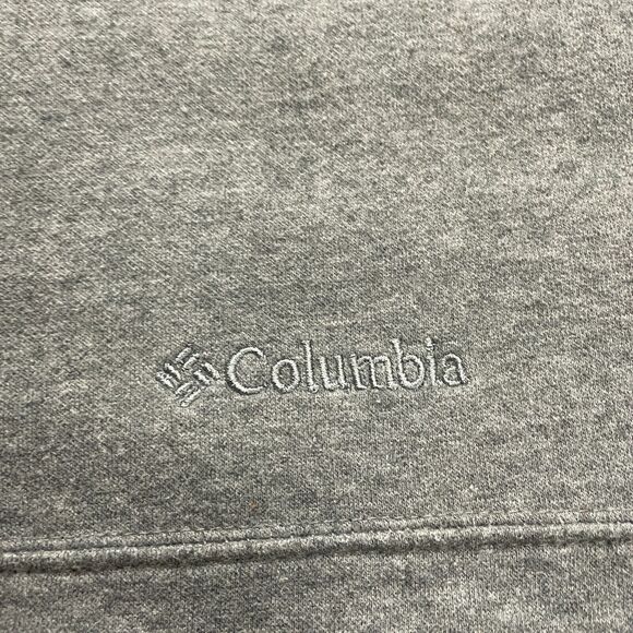 Columbia Hart Mountain Jacket Men XL Gray Fleece 1/4 Zip High Neck Logo Hiking - Picture 10 of 10
